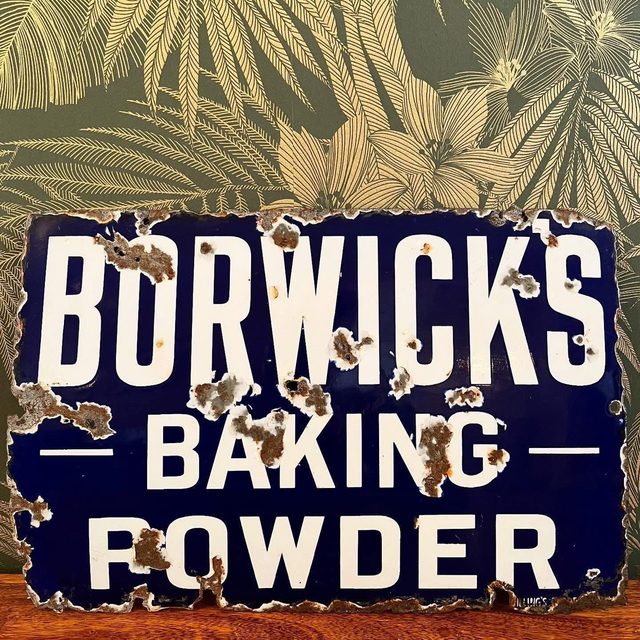 Early Borwick’s Baking Powder Enamel Advertising Sign