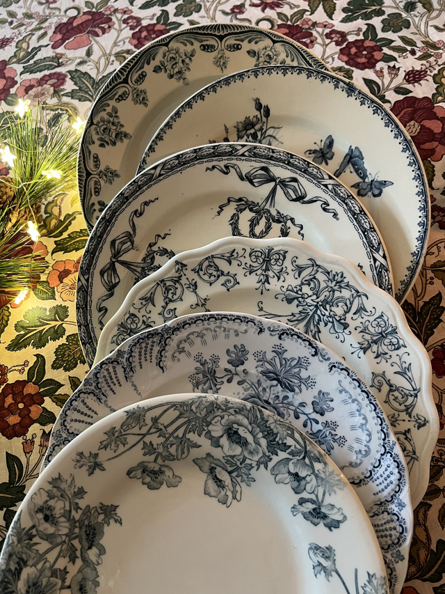 TSARINE - Suite de 6 assiettes à dessert dépareillées - Terre de Fer