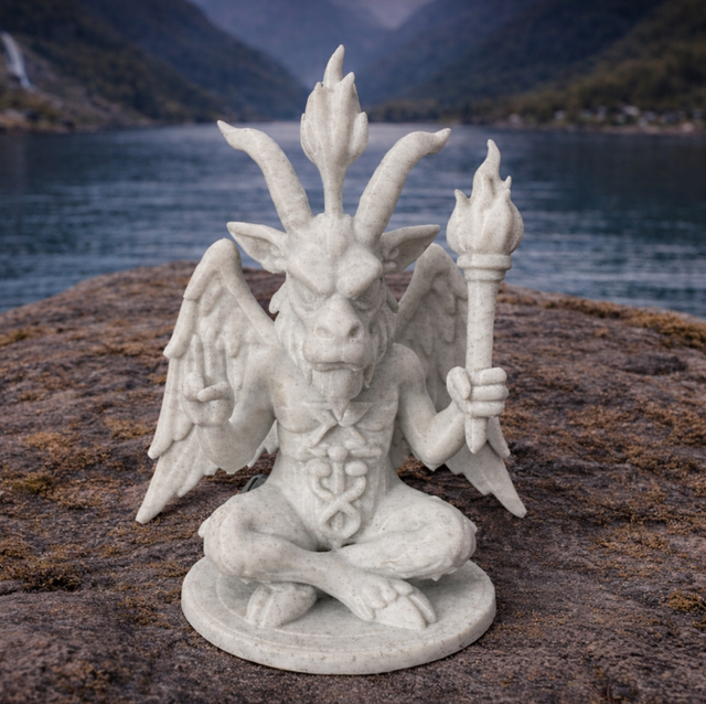 Baphomet Figurine Statue 3D marble effect 