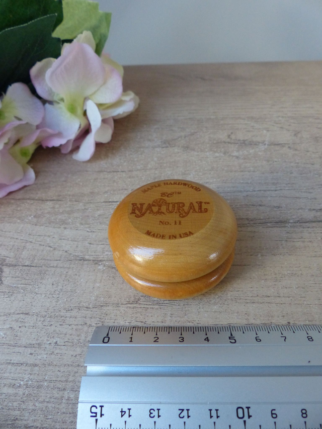 Ancien yo-yo en bois dur d'érable fabriqué aux USA, petit jeu américain en bois, souvenir d'enfance, collection déco jeu en bois vintage