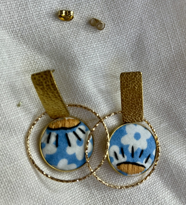 Boucles d’oreilles *Aurore* bleu/jaune