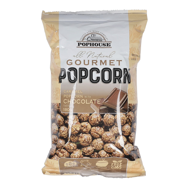Pophouse Gourmet Popcorn Caramel & Chocolat – 180g