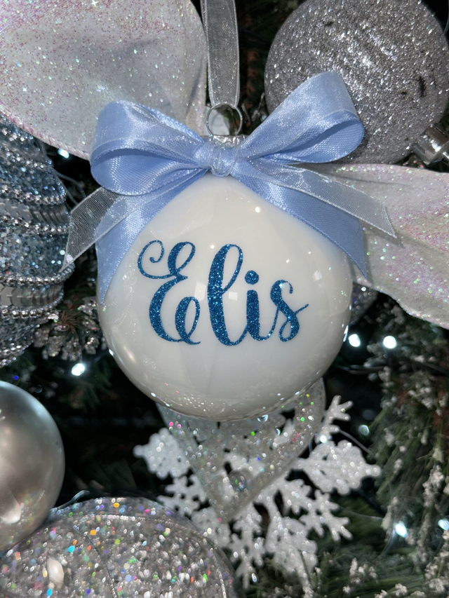 Christmas Glass Bauble (with bow)