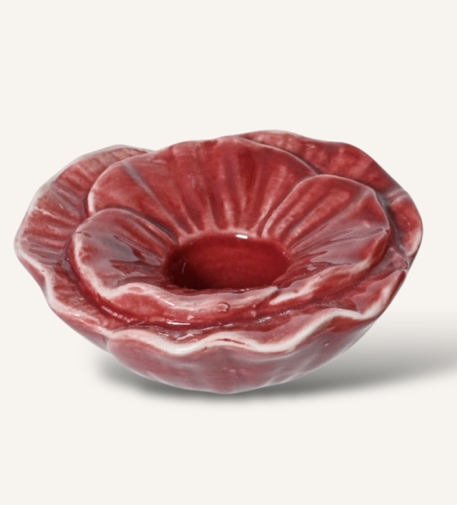 Porcelain Flower Candleholder - Purple