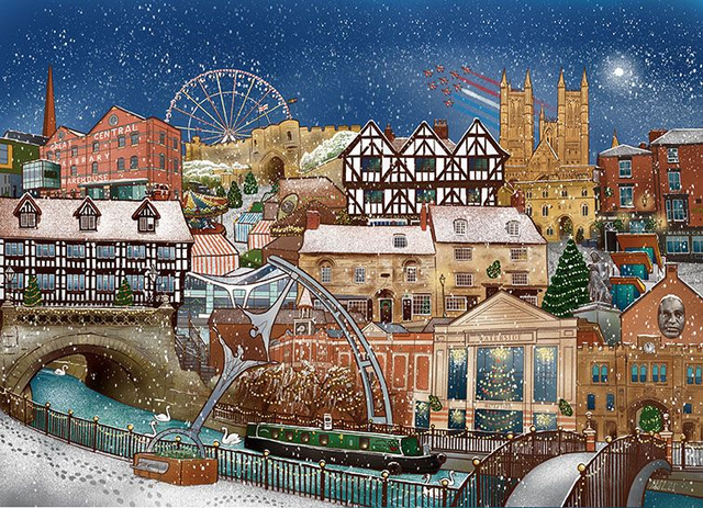 Lincoln City Winter Scene Giclée Art Prints