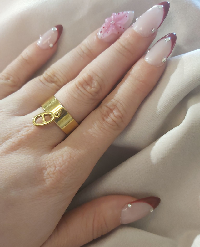 Bague fine maille marine 