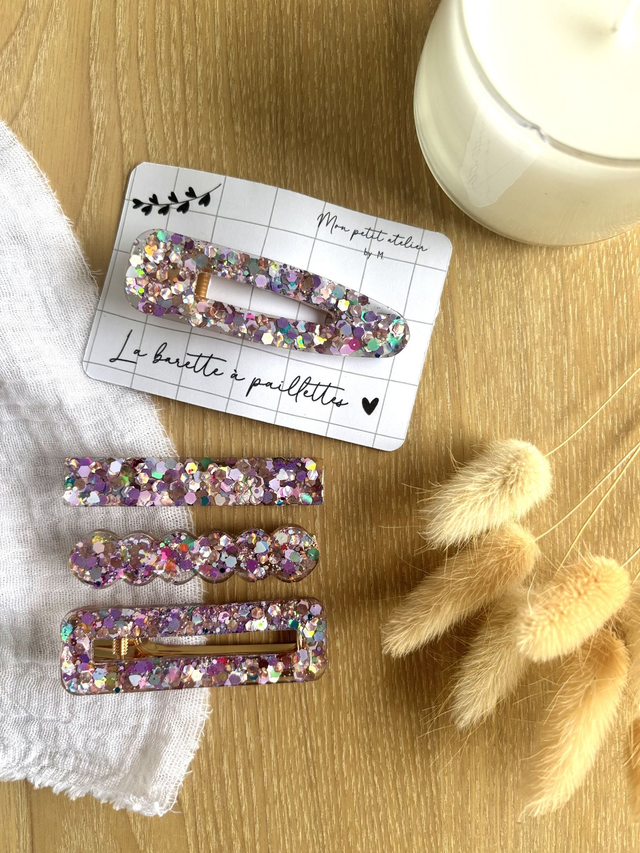 La barette à paillettes - Violet mixte