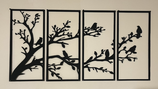 Lot de quatre cadre oiseaux 