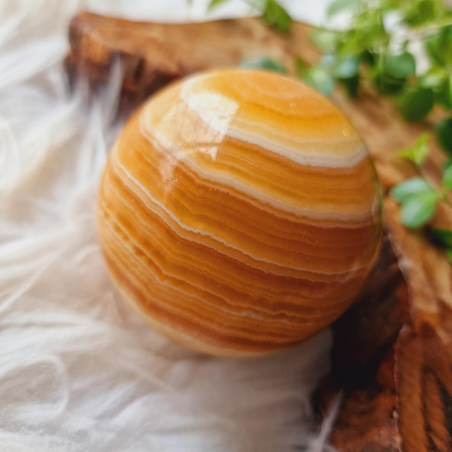 Orange Calcite Sphere 479g