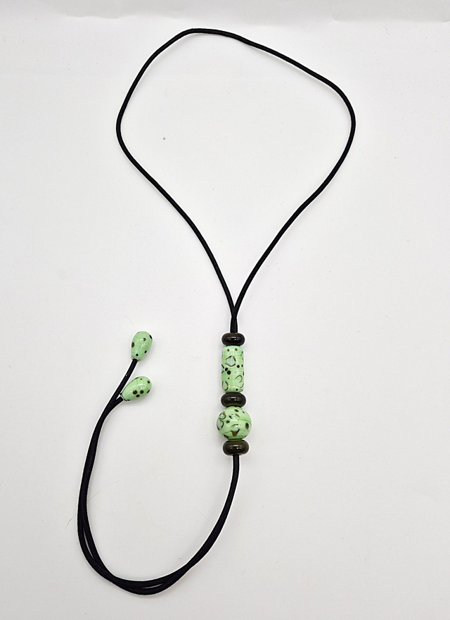 Sautoir Léopard vert