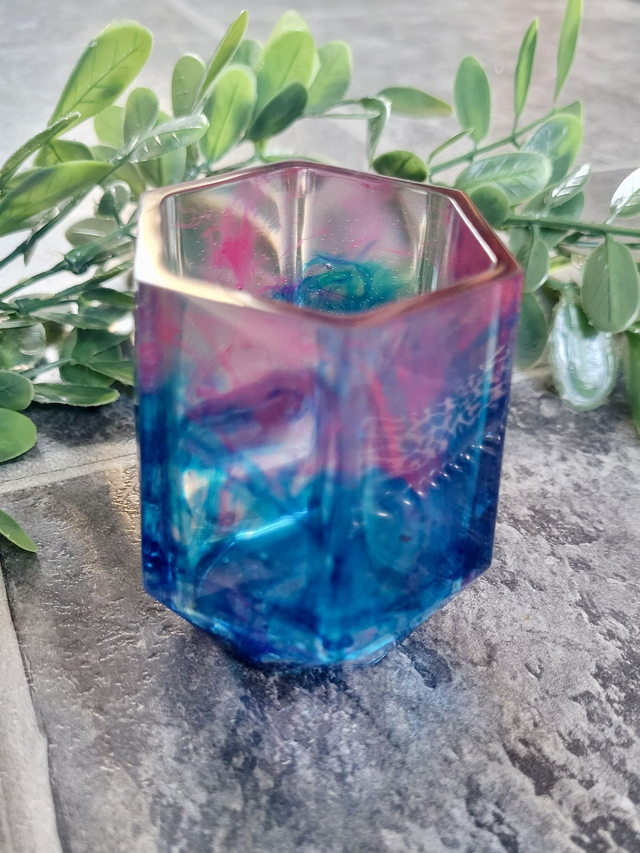 Pencil Pot – Bold Blue &amp; Magenta Swirl