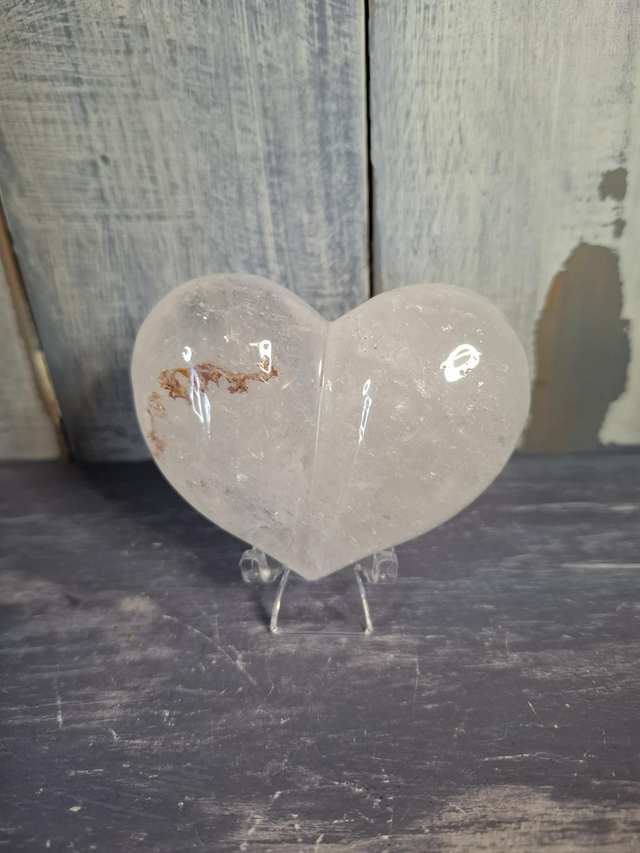 Clear Quartz Puff Heart 