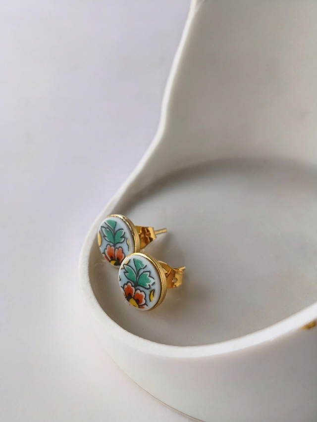 Boucles d&#039;oreilles - porcelaine Limoges - Haviland no.2