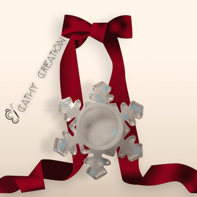 Bougeoir avec inclusion de flocons 