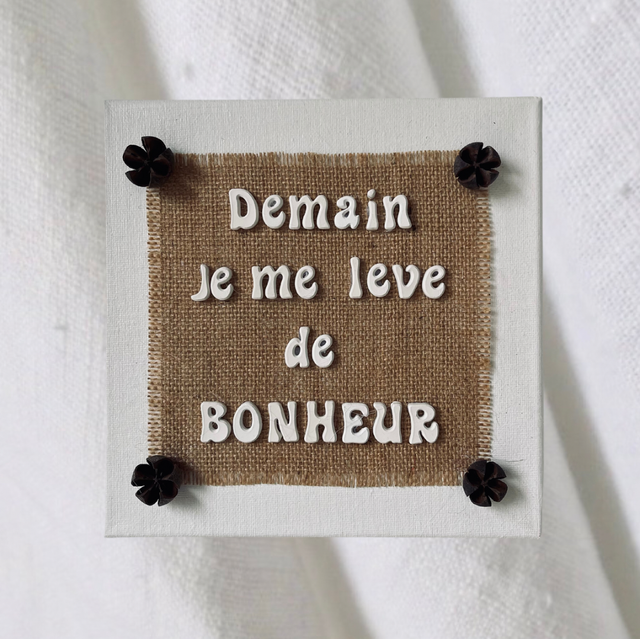 Décoration murale demain je me lève de Bonheur 