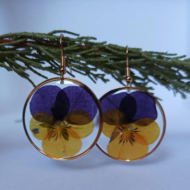 Boucles d&#039;oreilles Pensée 