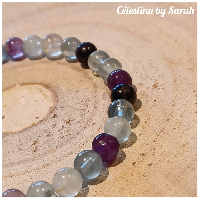 Bracelet Fluorite multicolore 6mm Taille Dame