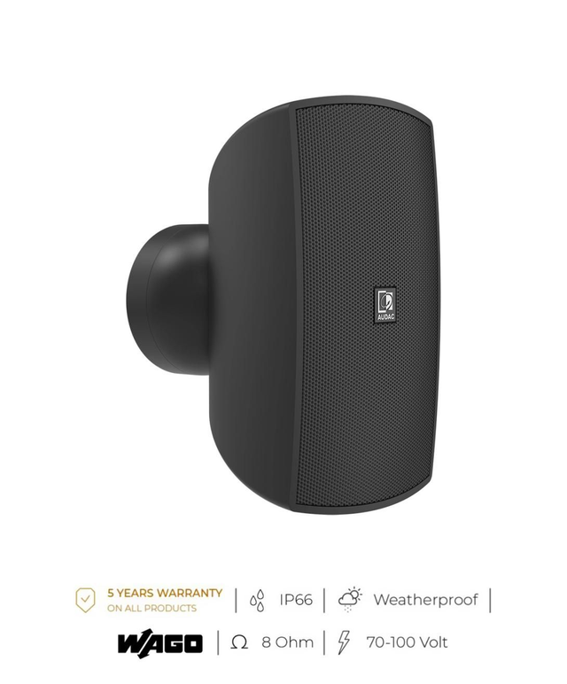 AUDAC HP mural 4&quot; 2voies 8ohm/100V IP66 - Noir (Paire)