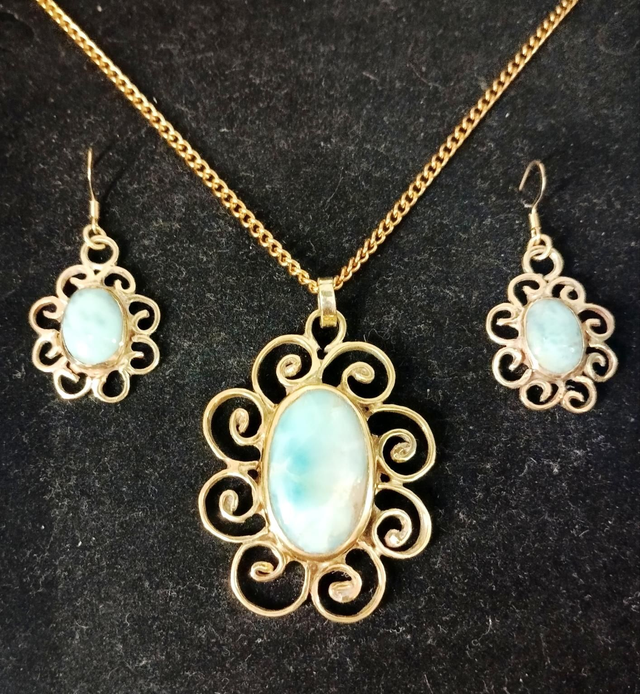 Pendentif Rococo Larimar