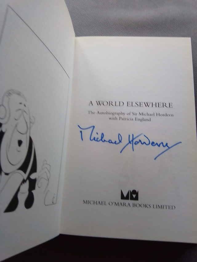 A WORLD ELSEWHERE an autobiography Hardback copy signed by Michael Hordern ISBN: 1854791885