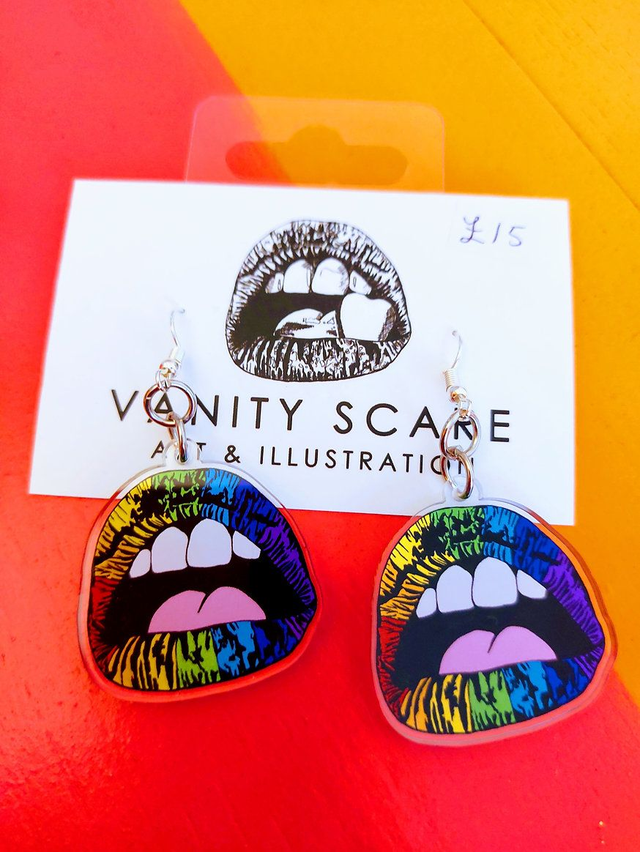Rainbow Lips Earrings