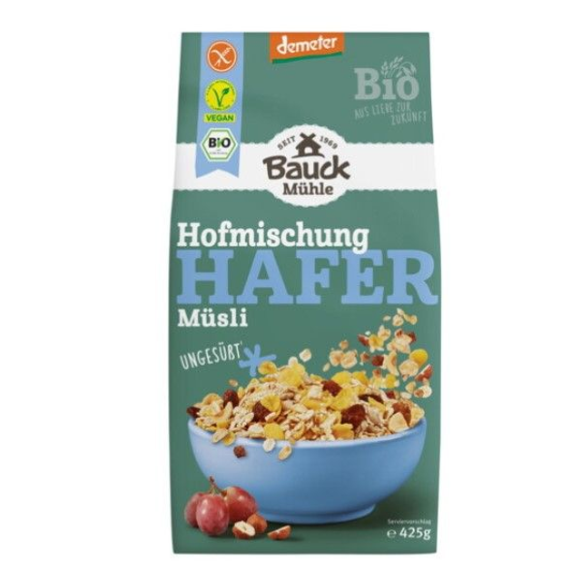 Bauck Mühle Hafermüsli Hofmischung 425g Packung