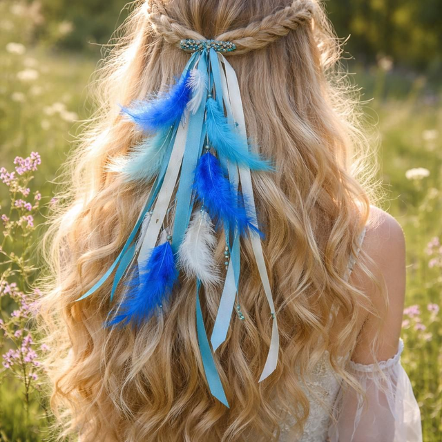 "Blue lagon" - Barrette Amérindienne