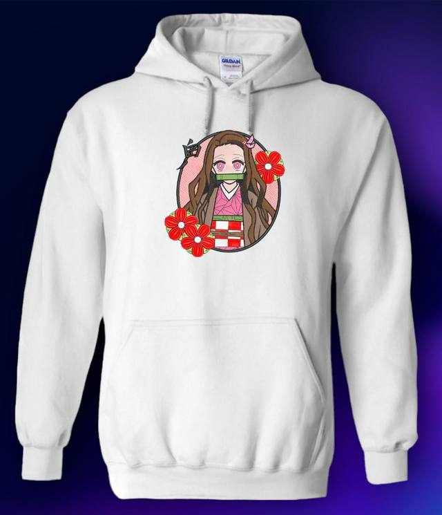Sweat Capuche Brodé NEZUKO avec fleurs