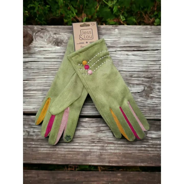 Buttoned Velvet Gloves