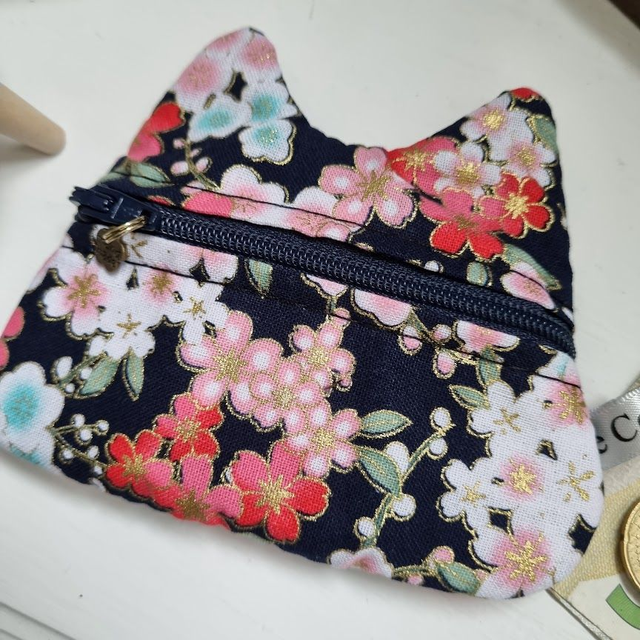 Porte-monnaie/cartes Chat "Nina" bleu marine