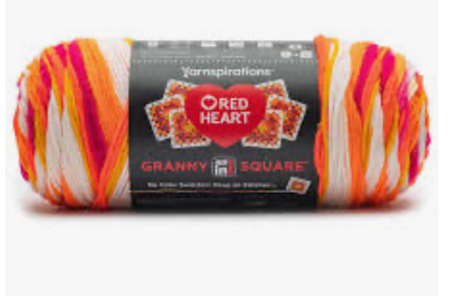 Red Heart Granny Square Citrus Twist