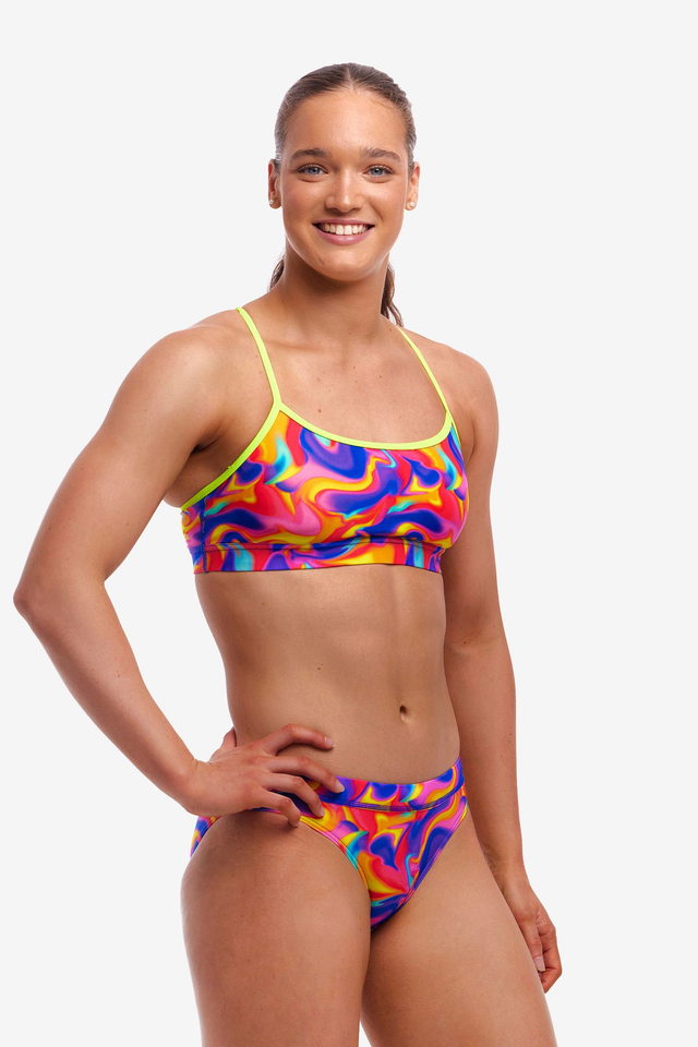 LADIES FUNKITA SUMMER SWIRL SWIM CROP TOP