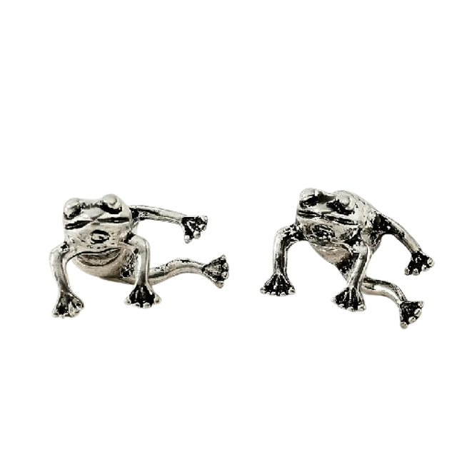 Une paire de boucles d'oreilles grenouille earrings 