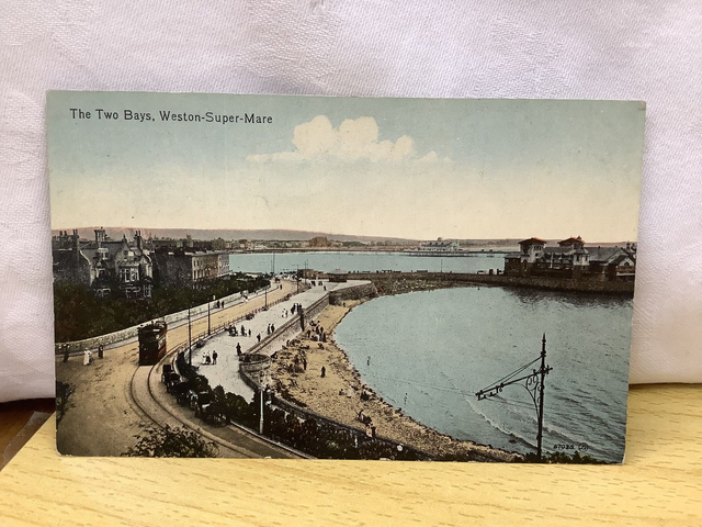 Weston-Super-Mare, The Two Bays, Somerset, Valentine's Series Vintage postcard. Our Ref No. R695 £2.50