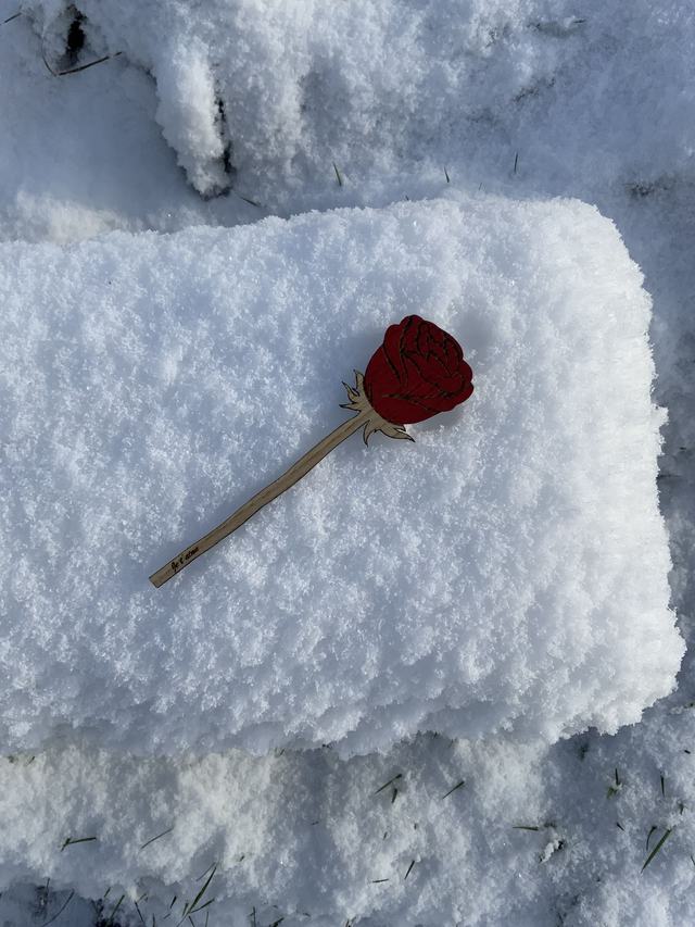 Rose d’hiver en bois