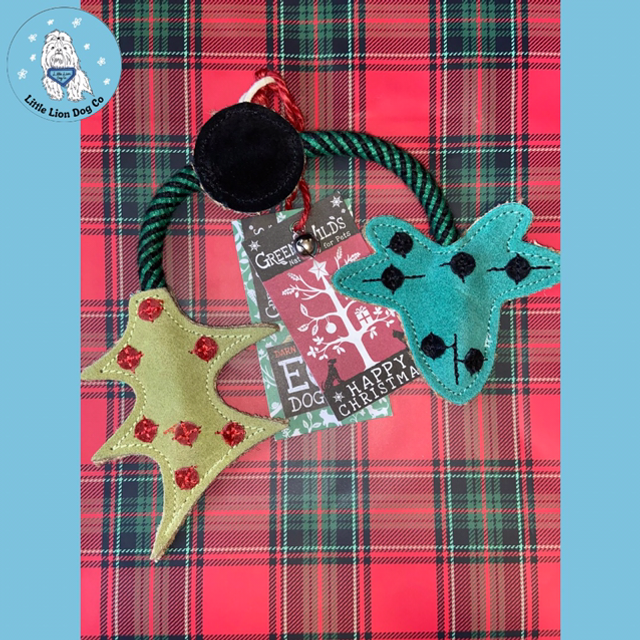 Green and Wilds The Holly and the Ivy Christmas Dog Toy
