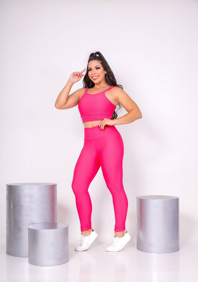 Calça Legging Cor Lisa Cós Alto