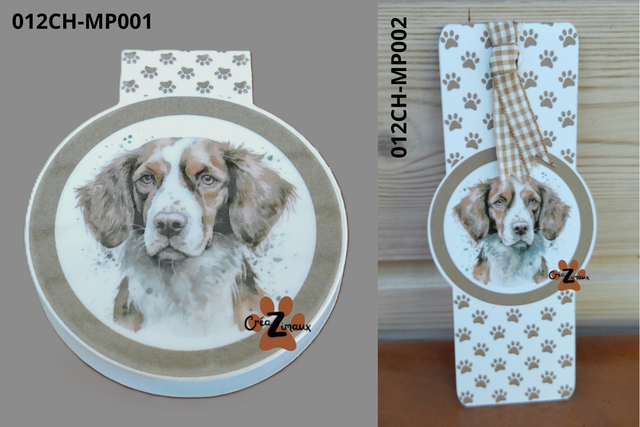 Marque pages Epagneul breton (magnétique ou standard)