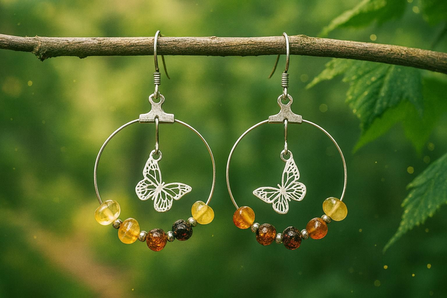 Créoles Ambre baltique - Force &amp; Harmonie