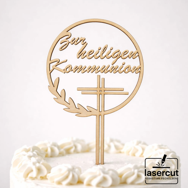 Blumen / Torten / Kuchen Stecker "Zur heiligen Kommunion" 