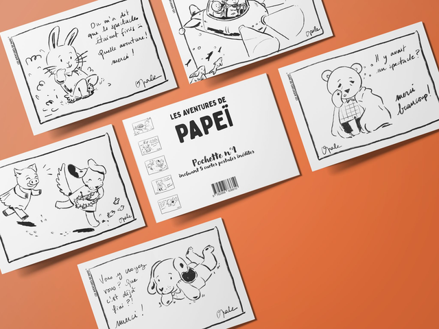 Les aventures de Papeï (Lot 1 de cartes postales)