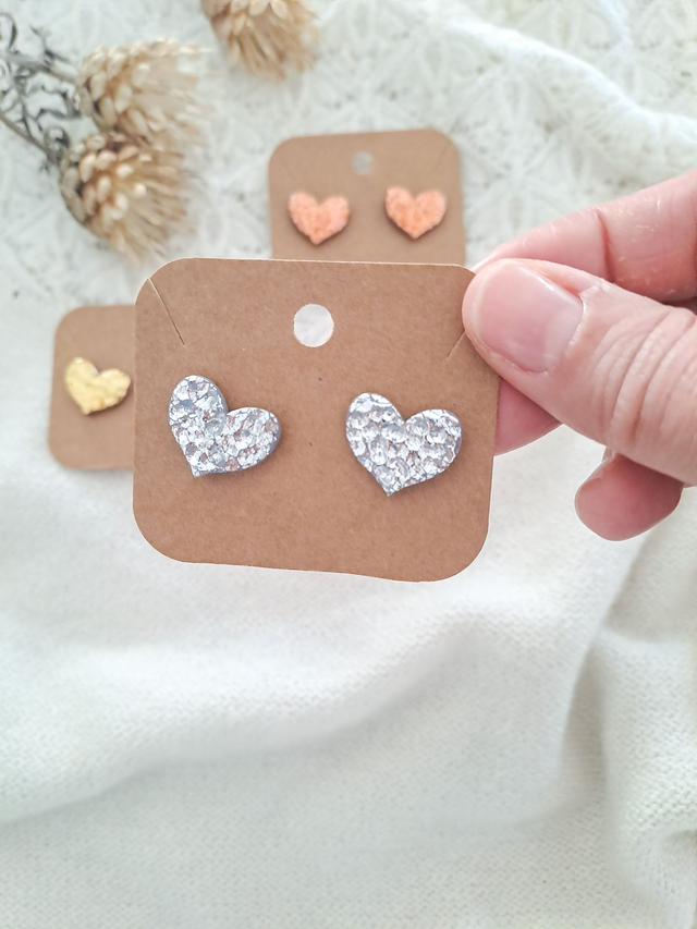 Cœurs effet martelé argenté