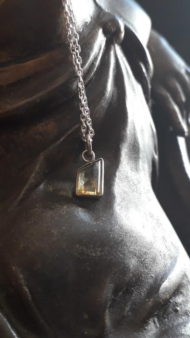 Pendentif  topaze,  argent 925.