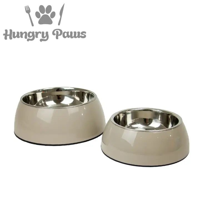 Hungry Paws Double Wall Insulated Dog Bowl - Oatmeal