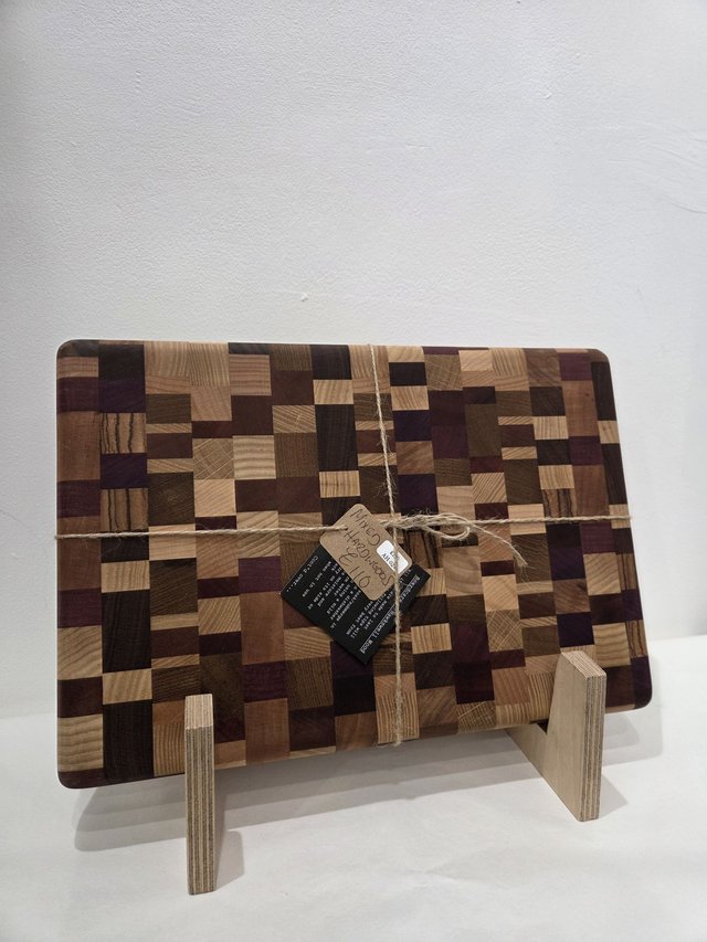 Mixed Hardwood Chaos Pattern End Grain Wooden Chopping Board - AH-024