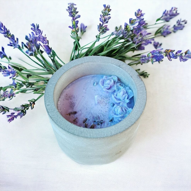 Bougie béton parfum lavande