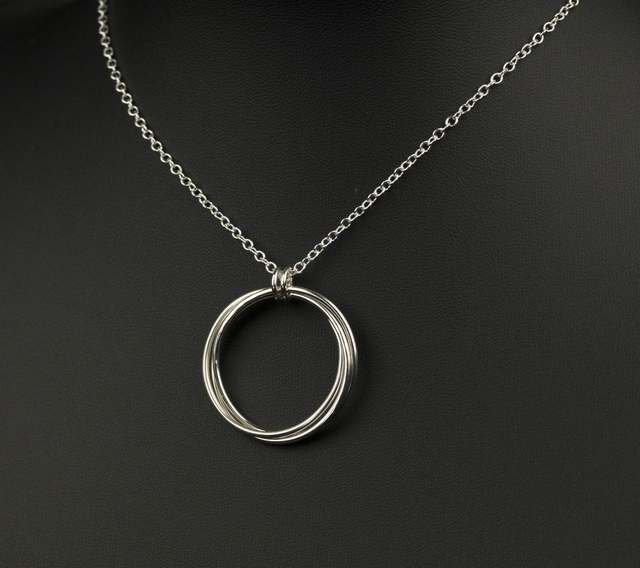 Silver Triple Rolling Ring Pendant