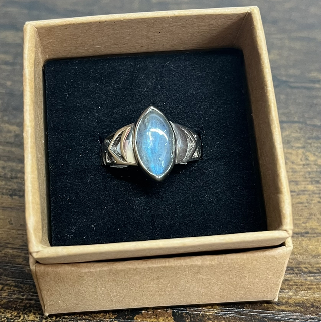 Bague en argent et Labradorite - Taille 61