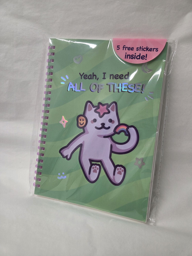 A5 Sticker Book With Free Stickers Inside - Green - ST-029