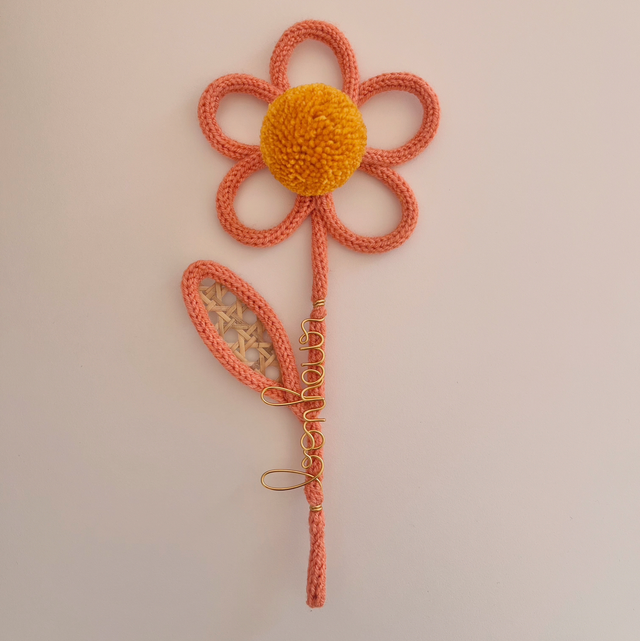 Fleur anémone en tricotin « bonheur »